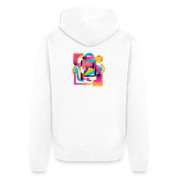 Géométrie des couleurs kaléidoscopique abstraite - Veste à capuche bio Premium Unisexe - blanc - Dos - Thijin (182cm)