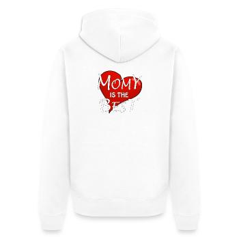 MOMY IS THE BEST - Unisex Premium Organic Zip Hoodie - white - Back - Thijin (182cm)