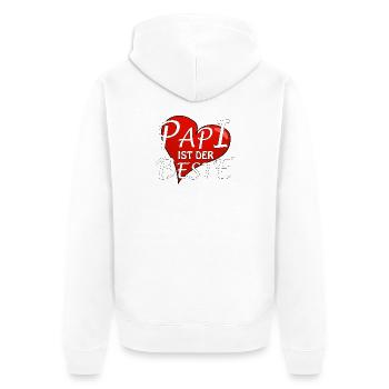 DADDY IS THE BEST - Unisex Premium Organic Zip Hoodie - white - Back - Thijin (182cm)