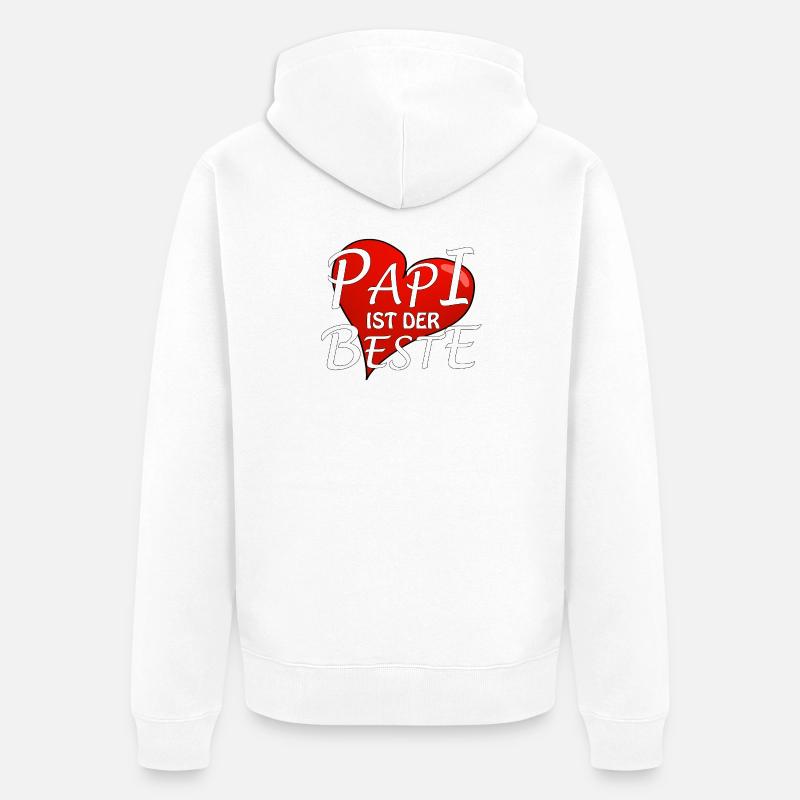 PAPI IST DER BESTE - Unisex Premium Bio Zip Hoodie - Weiß