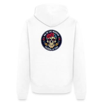 T-shirt Calavera Dia de los muertos  - Unisex Premium Organic Zip Hoodie - white - Back - Thijin (182cm)