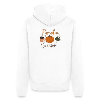 Autumn Pumpkin Season Illustration - Unisex Premium Organic Zip Hoodie - white - Back - Thijin (182cm)