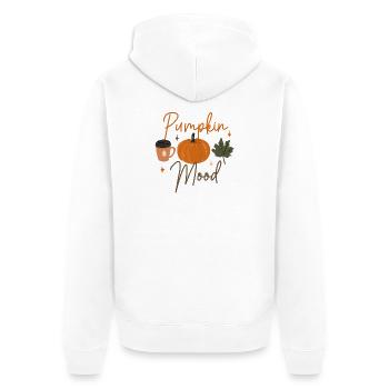 Herbst Kürbis Stimmung Kaffee T-Shirt - Unisex Premium Bio Zip Hoodie - Weiß - Hinten - Thijin (182cm)