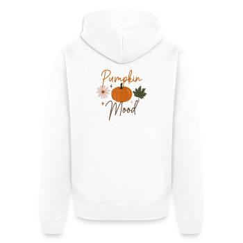 Pumpkin Mood Autumn Floral - Unisex Premium Organic Zip Hoodie - white - Back - Thijin (182cm)