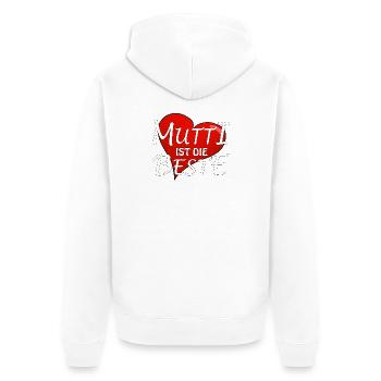 MOM IS THE BEST - Unisex Premium Organic Zip Hoodie - white - Back - Thijin (182cm)