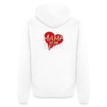 MOM IS THE BEST - Unisex Premium Organic Zip Hoodie - white - Back - Thijin (182cm)