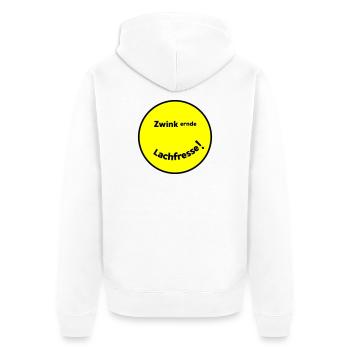 Clin d’œil rire bouche - Veste à capuche bio Premium Unisexe - blanc - Dos - Thijin (182cm)