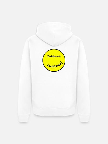 Winking Laugh Mouth - Unisex Premium Organic Zip Hoodie - white