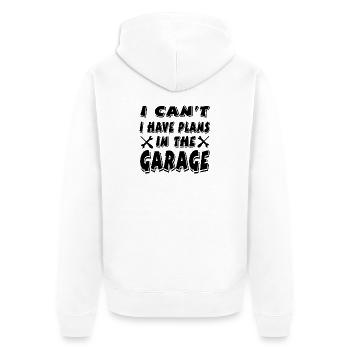 Garage - Unisex Premium Bio Zip Hoodie - Weiß - Hinten - Thijin (182cm)