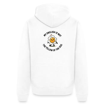 Mon anglais n’est pas le jaune de l’œuf –Denglisch - Veste à capuche bio Premium Unisexe - blanc - Dos - Thijin (182cm)
