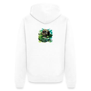 Neon Schlange Schädel - Unisex Premium Bio Zip Hoodie - Weiß - Hinten - Thijin (182cm)