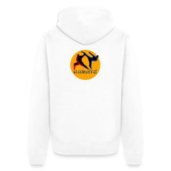 Martial Arts Dynamics Karate Silhouette - Unisex Premium Organic Zip Hoodie - white - Back - Thijin (182cm)
