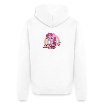 Licorne Anxiété Club Mignon Conception De Dessin Animé - Veste à capuche bio Premium Unisexe - blanc - Dos - Thijin (182cm)