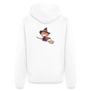 Little Witch for Kids - Unisex Premium Organic Zip Hoodie - white - Back - Thijin (182cm)