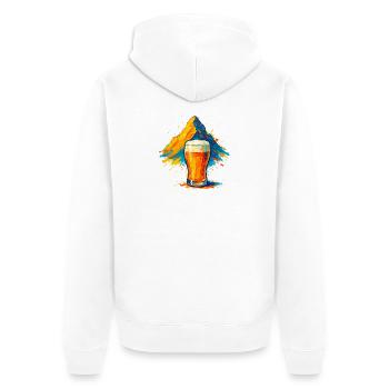 Beer Summit Color Explosion - Unisex Premium Organic Zip Hoodie - white - Back - Thijin (182cm)