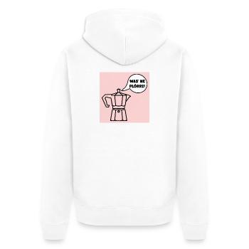 KAFFEE SPRÜCHE LUSTIG ESPRESSO - Unisex Premium Bio Zip Hoodie - Weiß - Hinten - Thijin (182cm)