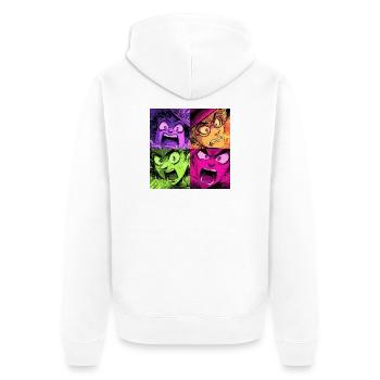 Farbenexplosion Schreie Collage Hexen - Unisex Premium Bio Zip Hoodie - Weiß - Hinten - Thijin (182cm)