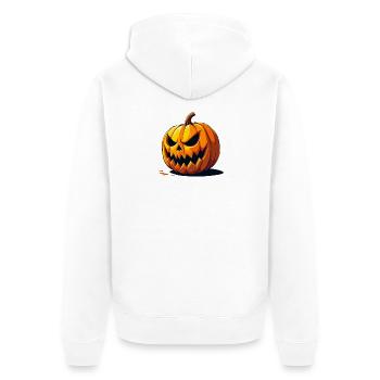 Look d’Halloween Citrouille Sinistre - Veste à capuche bio Premium Unisexe - blanc - Dos - Thijin (182cm)