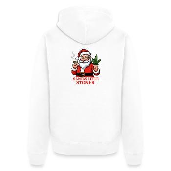 Santas Kleiner Stoner - Unisex Premium Bio Zip Hoodie - Weiß - Hinten - Thijin (182cm)