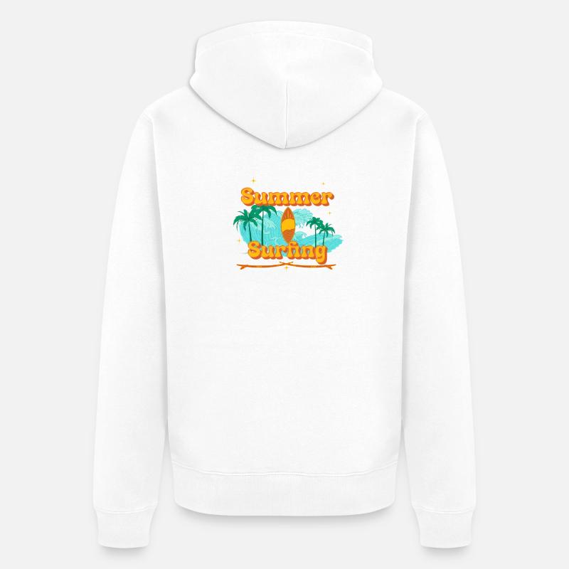 Surf - Veste à capuche bio Premium Unisexe - blanc