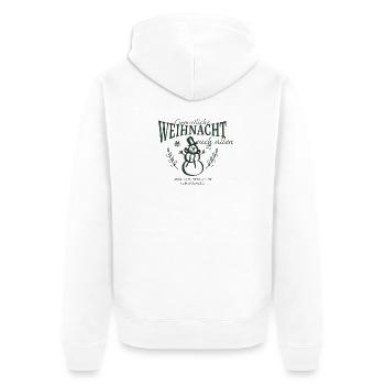 Schneemann - Unisex Premium Bio Zip Hoodie - Weiß - Hinten - Thijin (182cm)