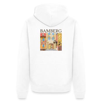 Bamberg, Bavière, Dessin à la main - Veste à capuche bio Premium Unisexe - blanc - Dos - Thijin (182cm)