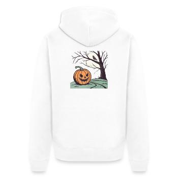 Citrouille Halloween - Veste à capuche bio Premium Unisexe - blanc - Dos - Thijin (182cm)