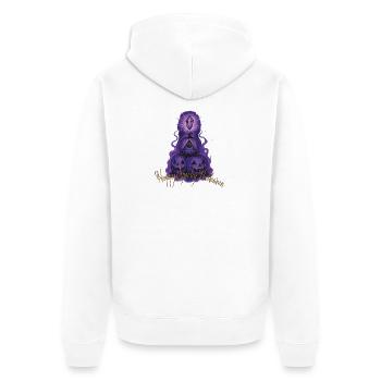Happy Spooky Halloween! - Unisex Premium Bio Zip Hoodie - Weiß - Hinten - Thijin (182cm)