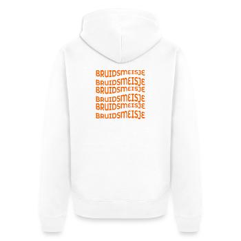 BRUIDSMEISJE BRUID - Unisex Premium Organic Zip Hoodie - white - Back - Thijin (182cm)
