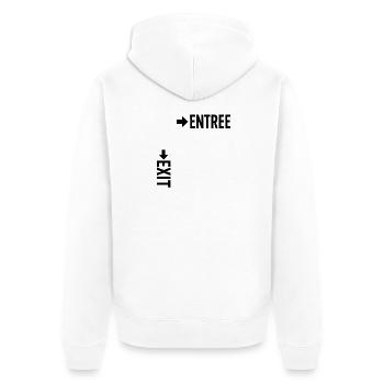 Exit Entrance - Unisex Premium Organic Zip Hoodie - white - Back - Thijin (182cm)