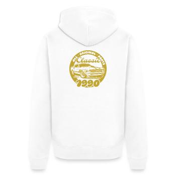 35e anniversaire - Classic Musclecar 11/1990 - Veste à capuche bio Premium Unisexe - blanc - Dos - Thijin (182cm)