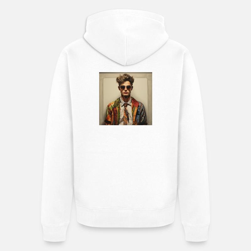 Veste rebelle patchwork - Veste à capuche bio Premium Unisexe - blanc