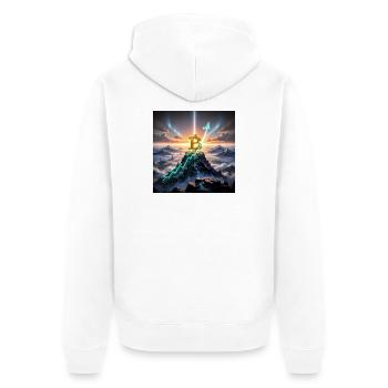 Bitcoin Summit Climb 3D - Unisex Premium Organic Zip Hoodie - white - Back - Thijin (182cm)