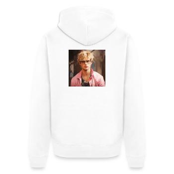 Pastel portrait in surfer look - Unisex Premium Organic Zip Hoodie - white - Back - Thijin (182cm)