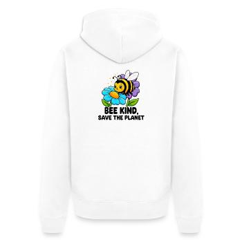 L’abeille sauve la planète - Veste à capuche bio Premium Unisexe - blanc - Dos - Thijin (182cm)