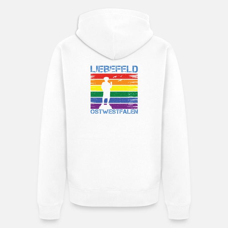 Liebefeld ❤ Leineweber PRIDE - Veste à capuche bio Premium Unisexe - blanc