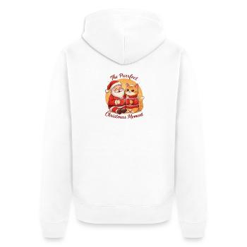 The Purrrfect Christmas Moment - Unisex Premium Bio Zip Hoodie - Weiß - Hinten - Thijin (182cm)