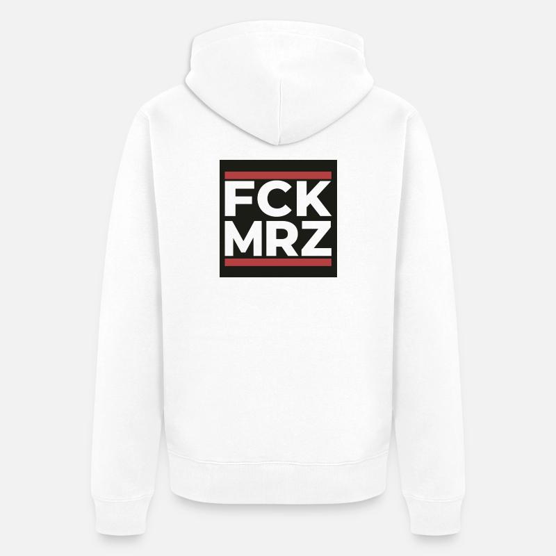 FCK MRZ – Antifaschistisches Statement Shi - Unisex Premium Bio Zip Hoodie - Weiß