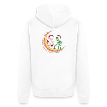 Alien Santa Mondweihnacht - Unisex Premium Bio Zip Hoodie - Weiß - Hinten - Thijin (182cm)