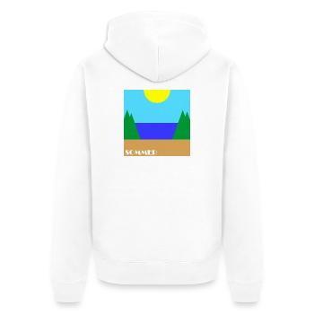 Sommer - Unisex Premium Bio Zip Hoodie - Weiß - Hinten - Thijin (182cm)