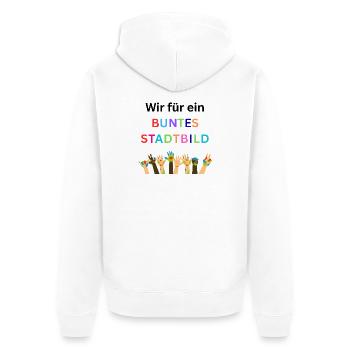 We for a colorful cityscape, diversity, diversity - Unisex Premium Organic Zip Hoodie - white - Back - Thijin (182cm)
