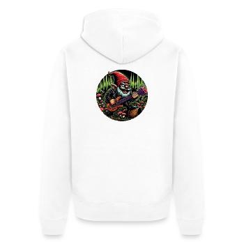 Felsen-Kobold - Unisex Premium Bio Zip Hoodie - Weiß - Hinten - Thijin (182cm)