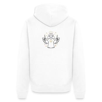 Angel with candles and golden heart - Unisex Premium Organic Zip Hoodie - white - Back - Thijin (182cm)