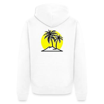 Palm Tree Symbol Beach Island - Unisex Premium Organic Zip Hoodie - white - Back - Thijin (182cm)