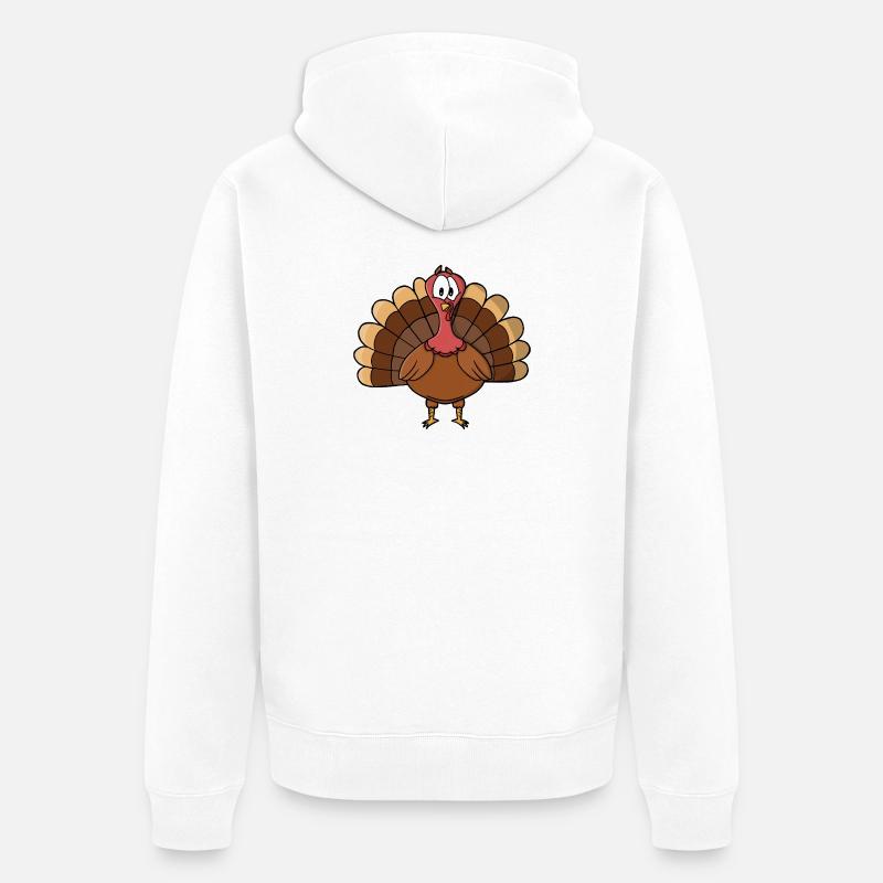 Dinde à queue large - Veste à capuche bio Premium Unisexe - blanc