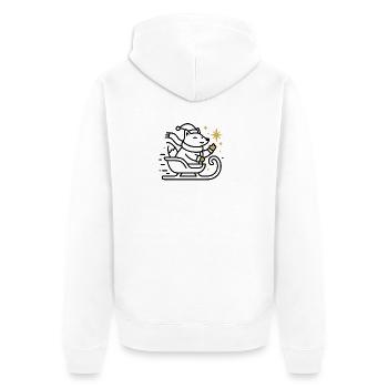 Christmas Mouse on Sleigh - Unisex Premium Organic Zip Hoodie - white - Back - Thijin (182cm)