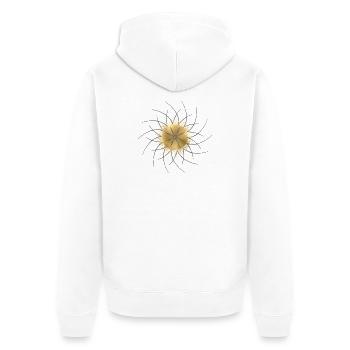 Golden Orbit und Starrays - Unisex Premium Bio Zip Hoodie - Weiß - Hinten - Thijin (182cm)