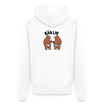 Bären Berlin Bärlin Bär Bier Party Unterhose Cheers - Unisex Premium Organic Zip Hoodie - white - Back - Thijin (182cm)
