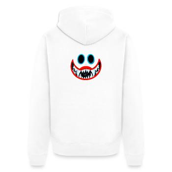 Kinetic Blue Toothed Smile - Unisex Premium Organic Zip Hoodie - white - Back - Thijin (182cm)