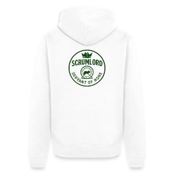 Scrumlord - Herrscher Ohne Diener - Unisex Premium Bio Zip Hoodie - Weiß - Hinten - Thijin (182cm)